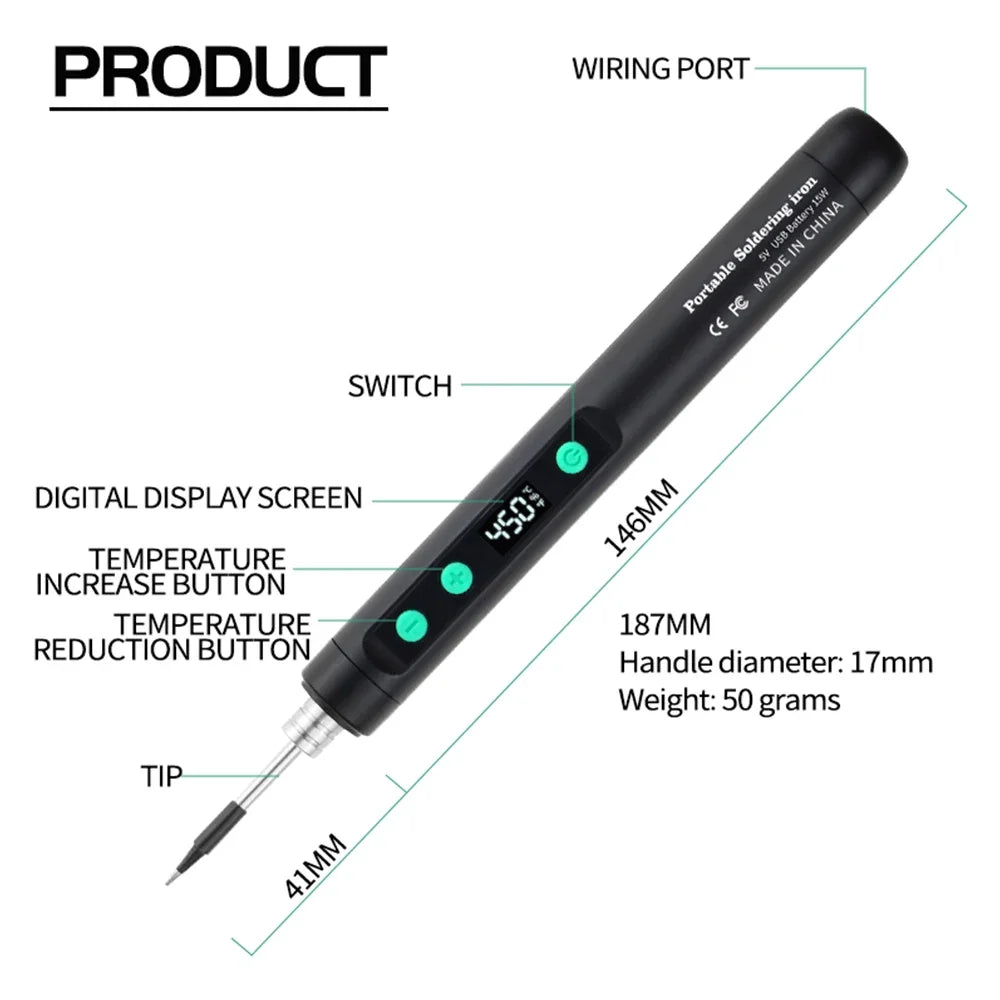 Fer à Souder Type-C 8-15W Température Réglable