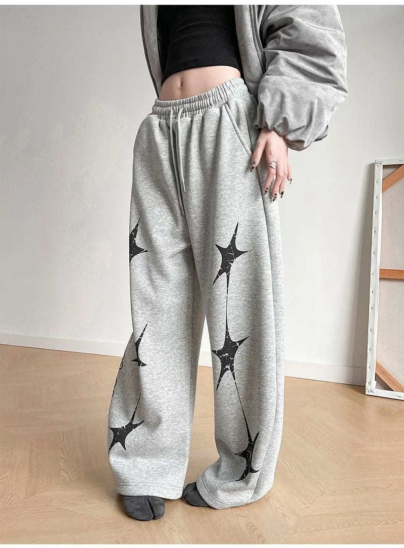 Jogging Streetwear Étoiles Lettres Femme