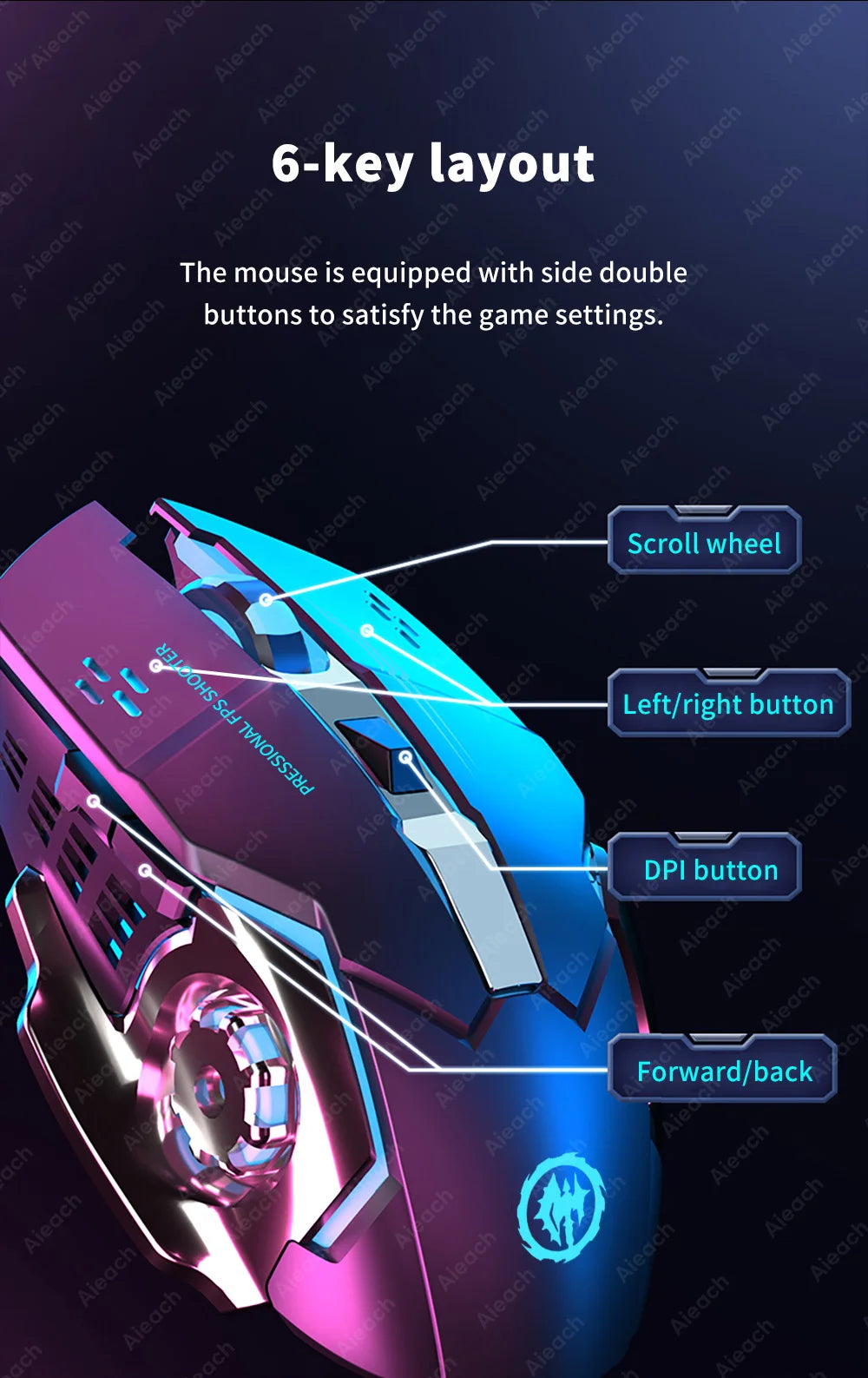Souris Gaming "Obsidian" - Triple Mode & RGB