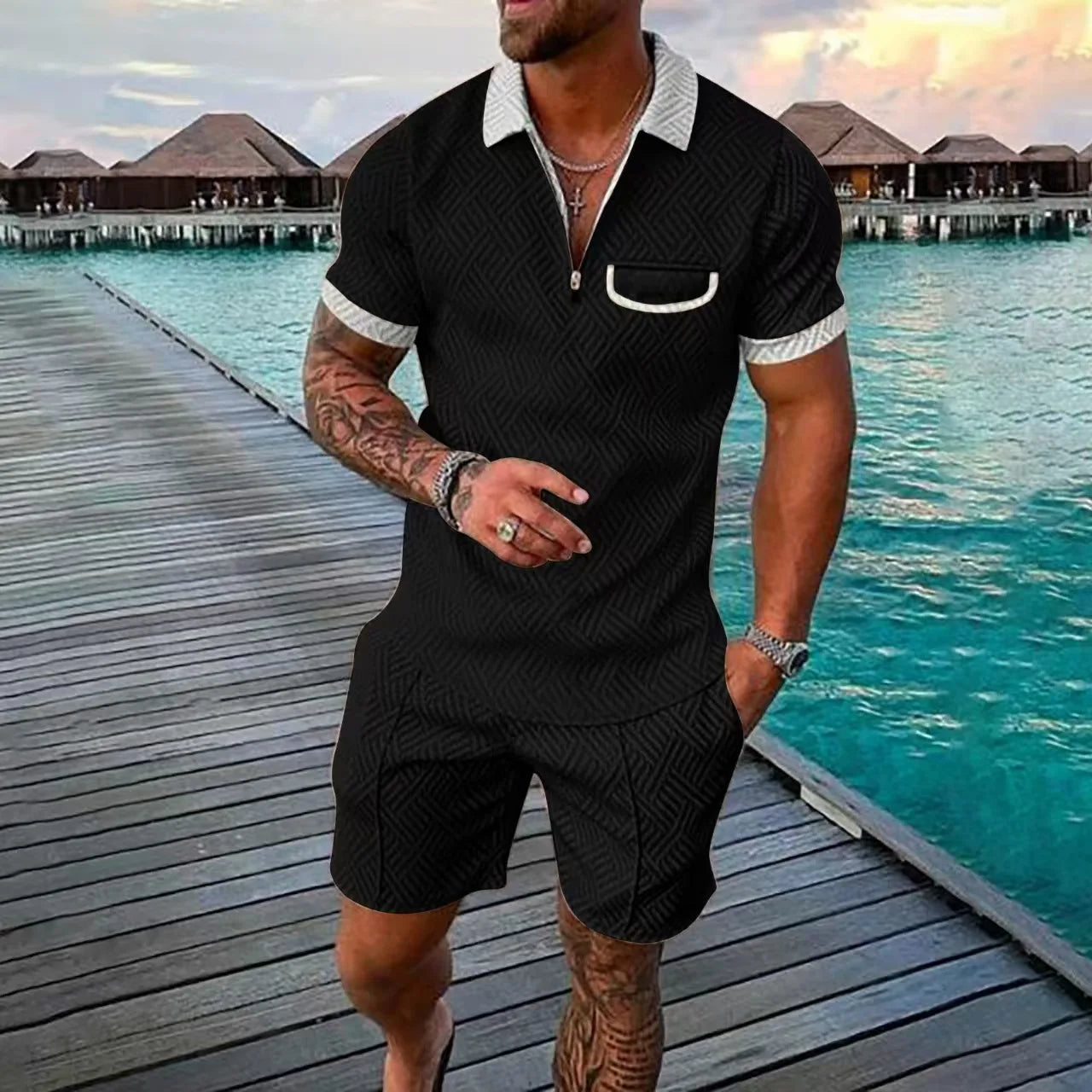Ensemble Short Top 3D Digital Zippe
