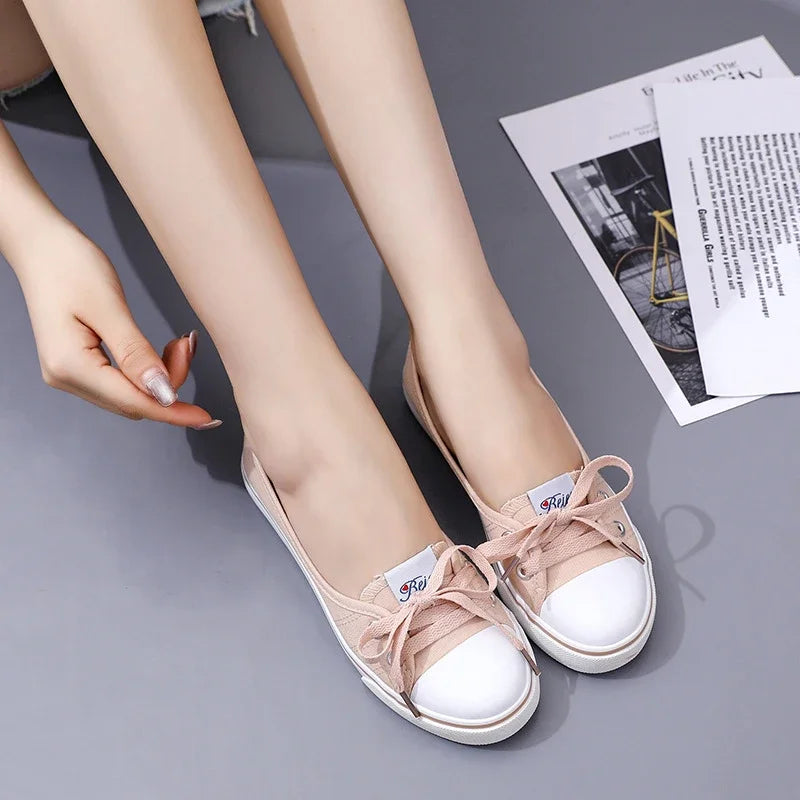 2023Sneakers Shoes for Women Zapatillas Mujer Solid Sapatilha Feminina Zapatilla Tenis Feminino Lace-up White Chaussures Plates