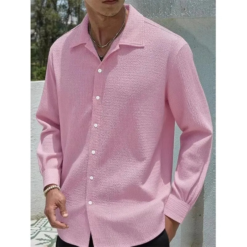Chemise ML Homme Baggy Hip-Hop M-4XL