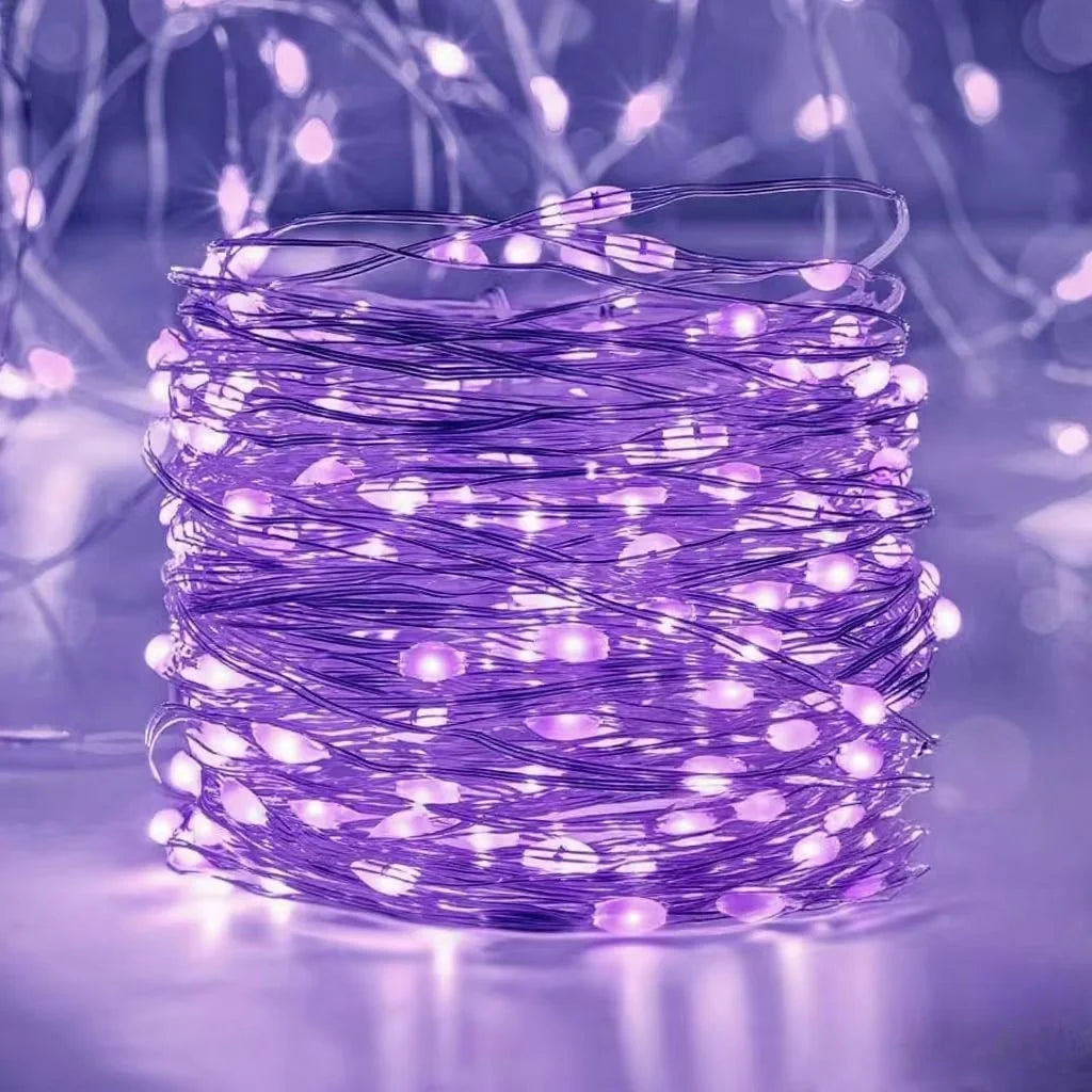 Guirlande LED Fil Cuivre Piles Déco Fête
