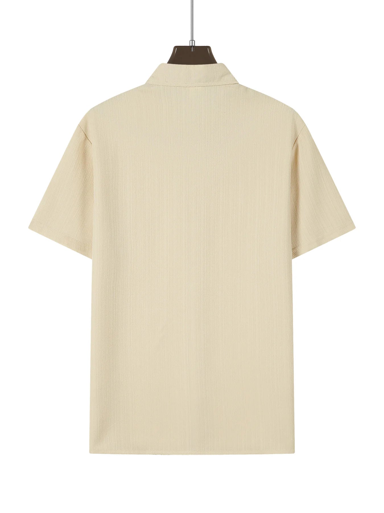 Chemise MC Coton Uni Col Rabattu Beach
