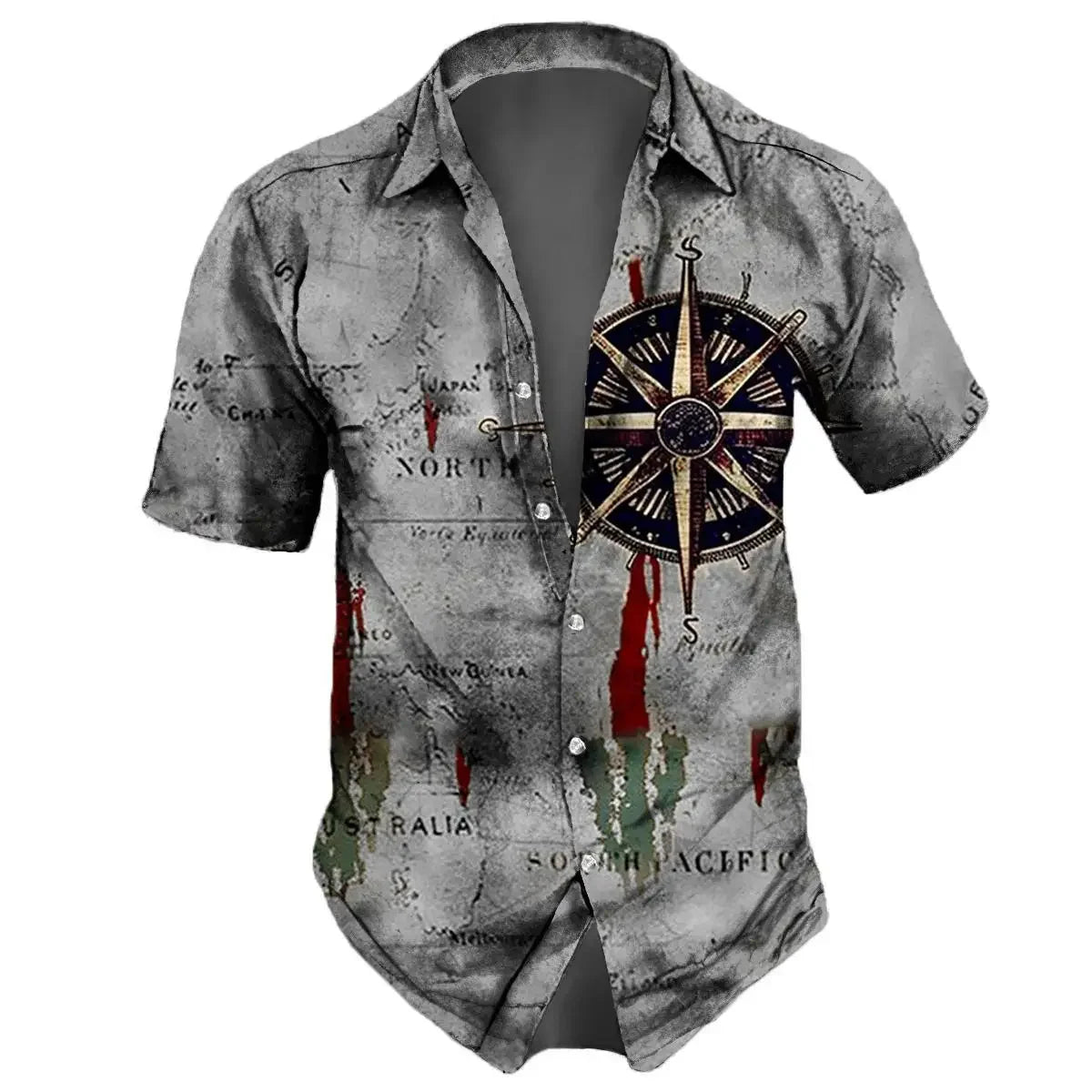 Chemise MC Hawaiian Nautique 3D Retro