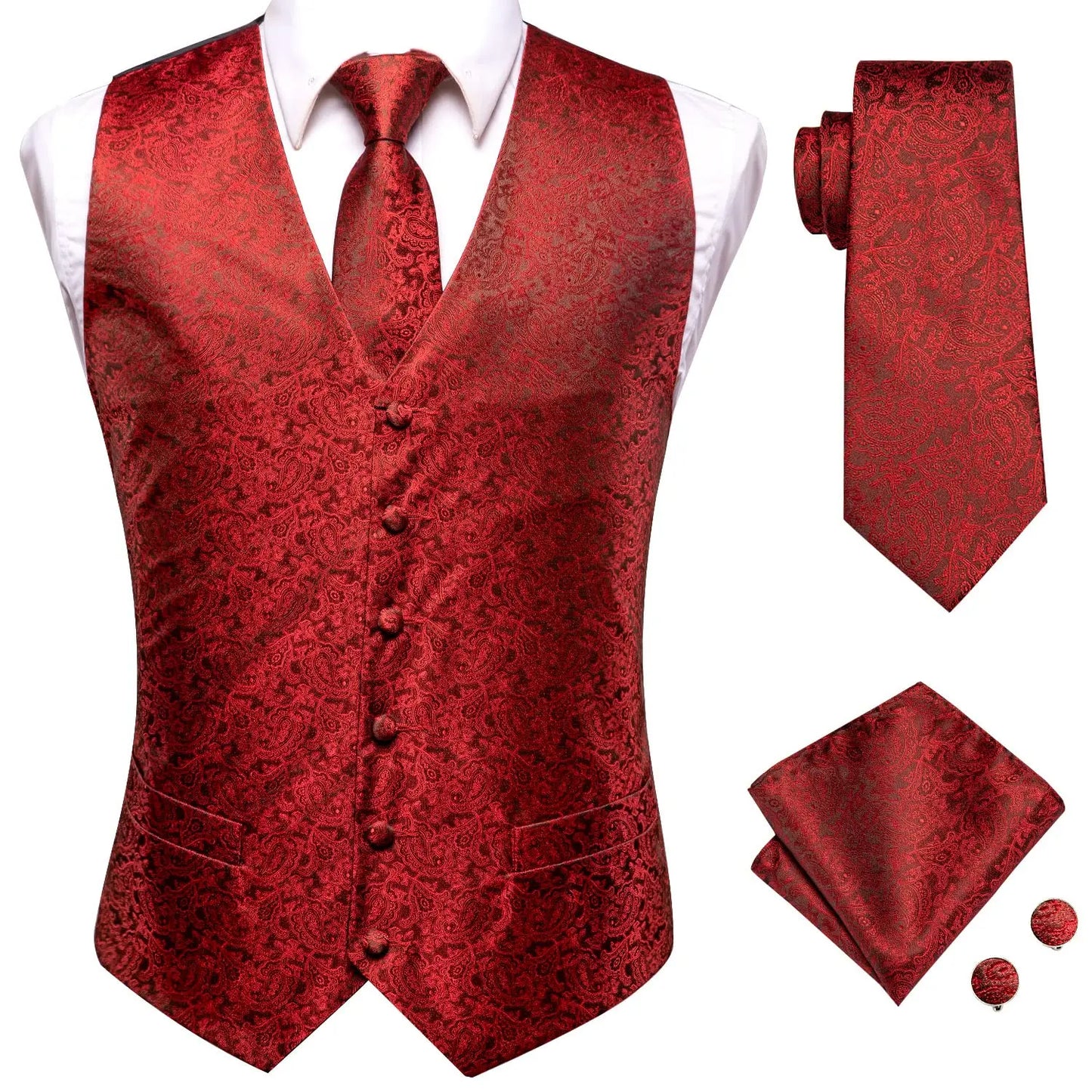 Gilet Cravate Hi-Tie Soie 4 Pieces