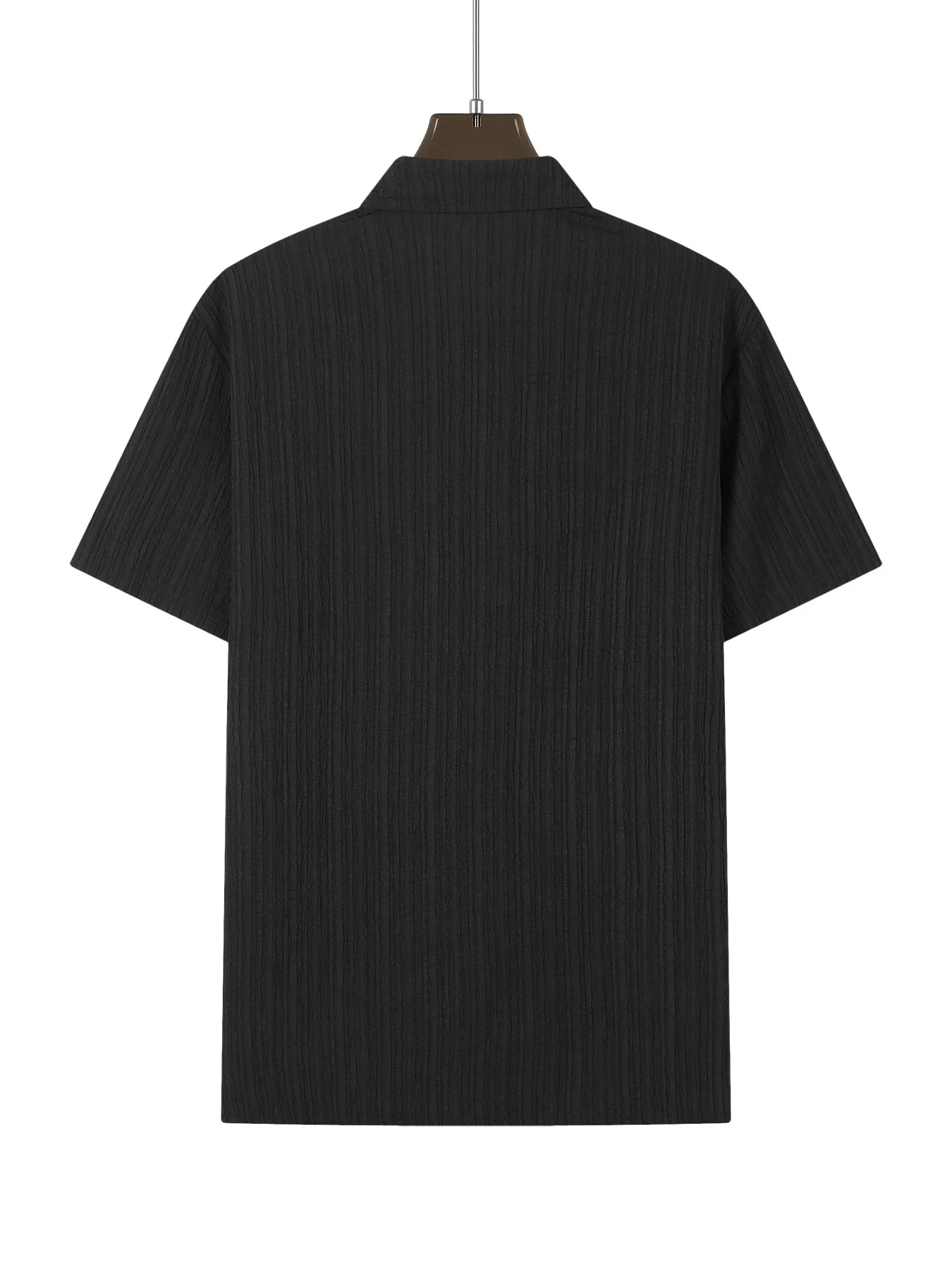 Chemise MC Coton Uni Col Rabattu Beach