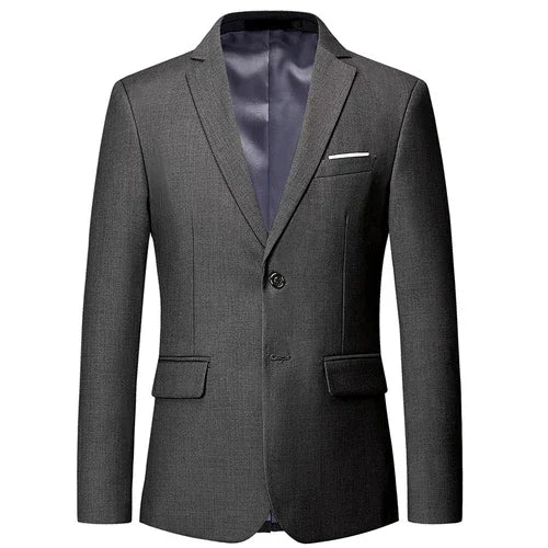 Blazer Homme Uni Mariage Casual Luxe