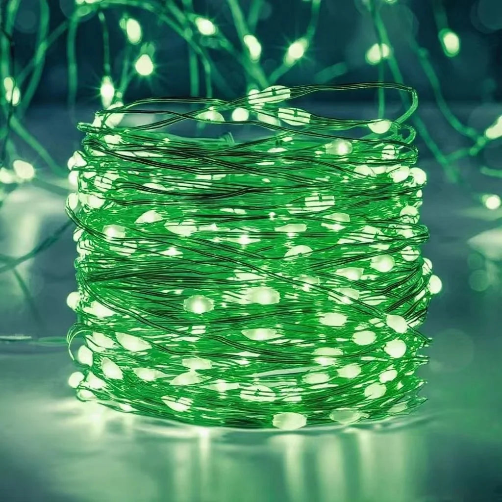 Guirlande LED Fil Cuivre Piles Déco Fête