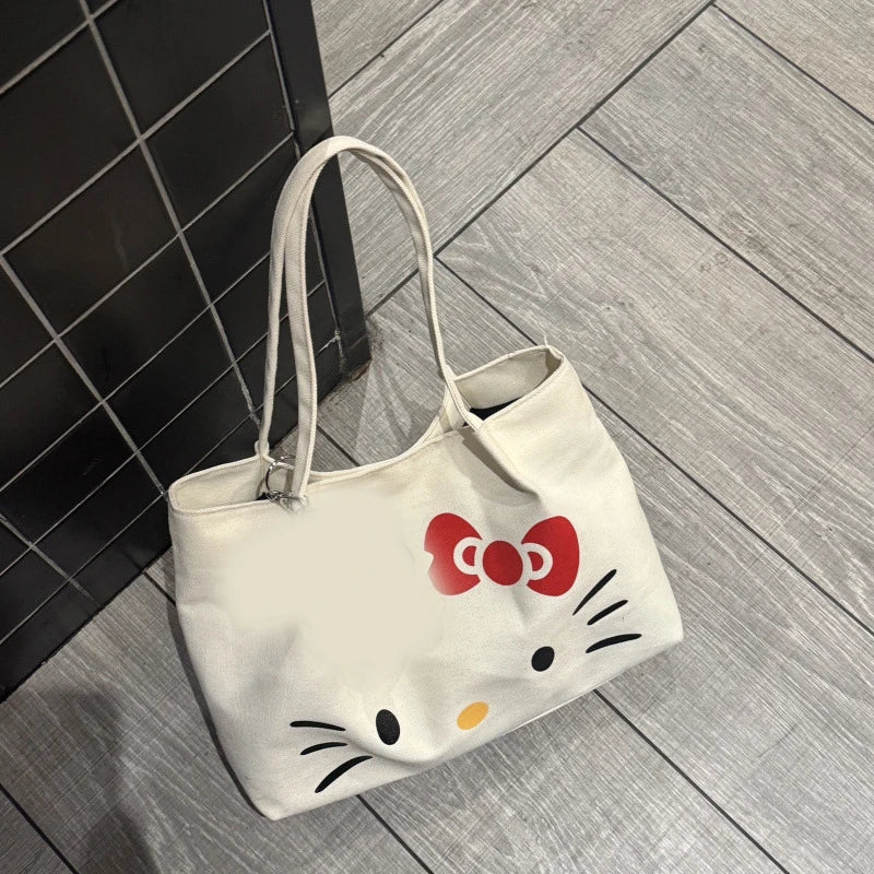 Sac Hello Kitty Toile Rouge Grande Capacité