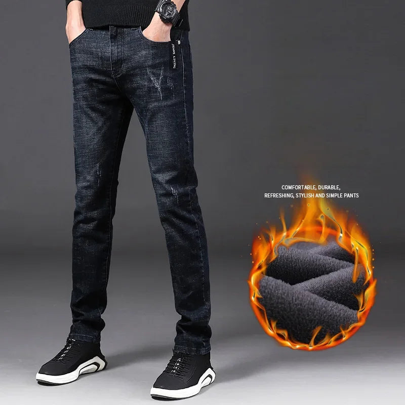 Jean Thermique Homme Fleece Hiver Droit