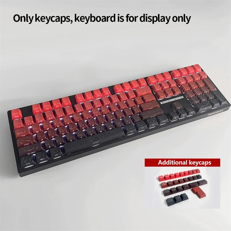 98 Key White Topographic 4.0 PBT Keycaps Double Shot Side Print Shine Through Backlit key caps For MX Gamer Mechanical Keyboard