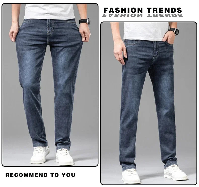 Jean Homme Leger Coton Stretch Gris Clair