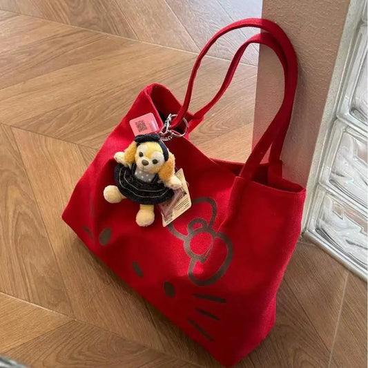 Sac Hello Kitty Toile Rouge Grande Capacité