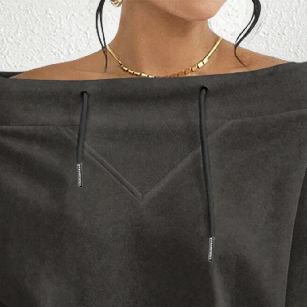 Sweat Off-Shoulder - Motifs Rayures & Pois