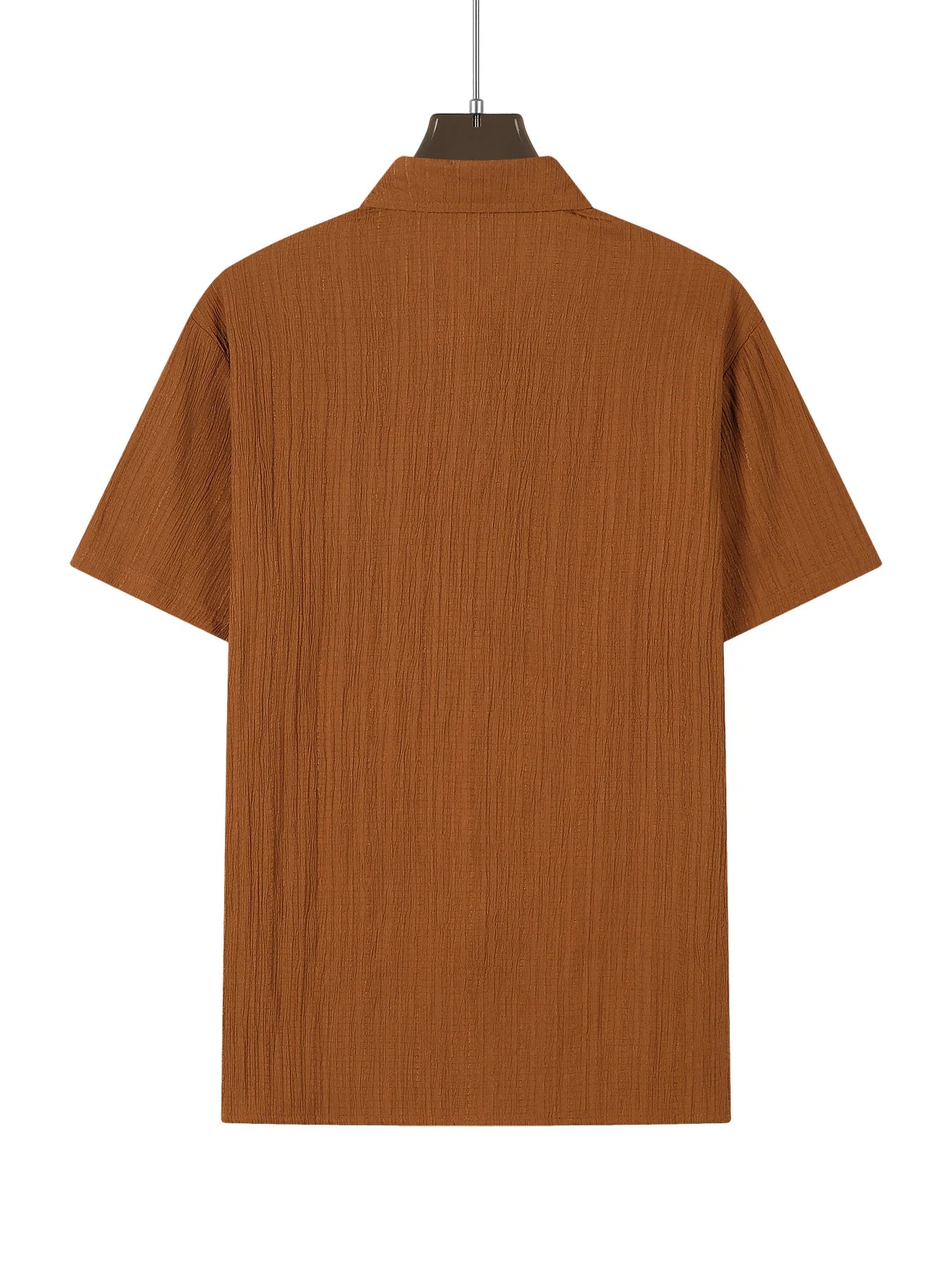 Chemise MC Coton Uni Col Rabattu Beach