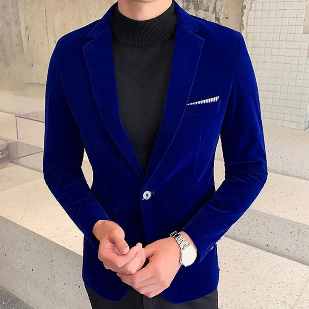 Blazer Velours Slim Homme Elegant