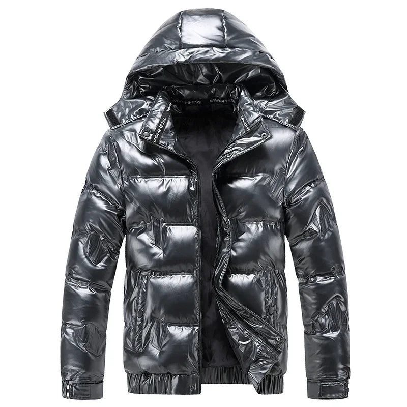 Parka Homme Brillant Impermeable Hiver