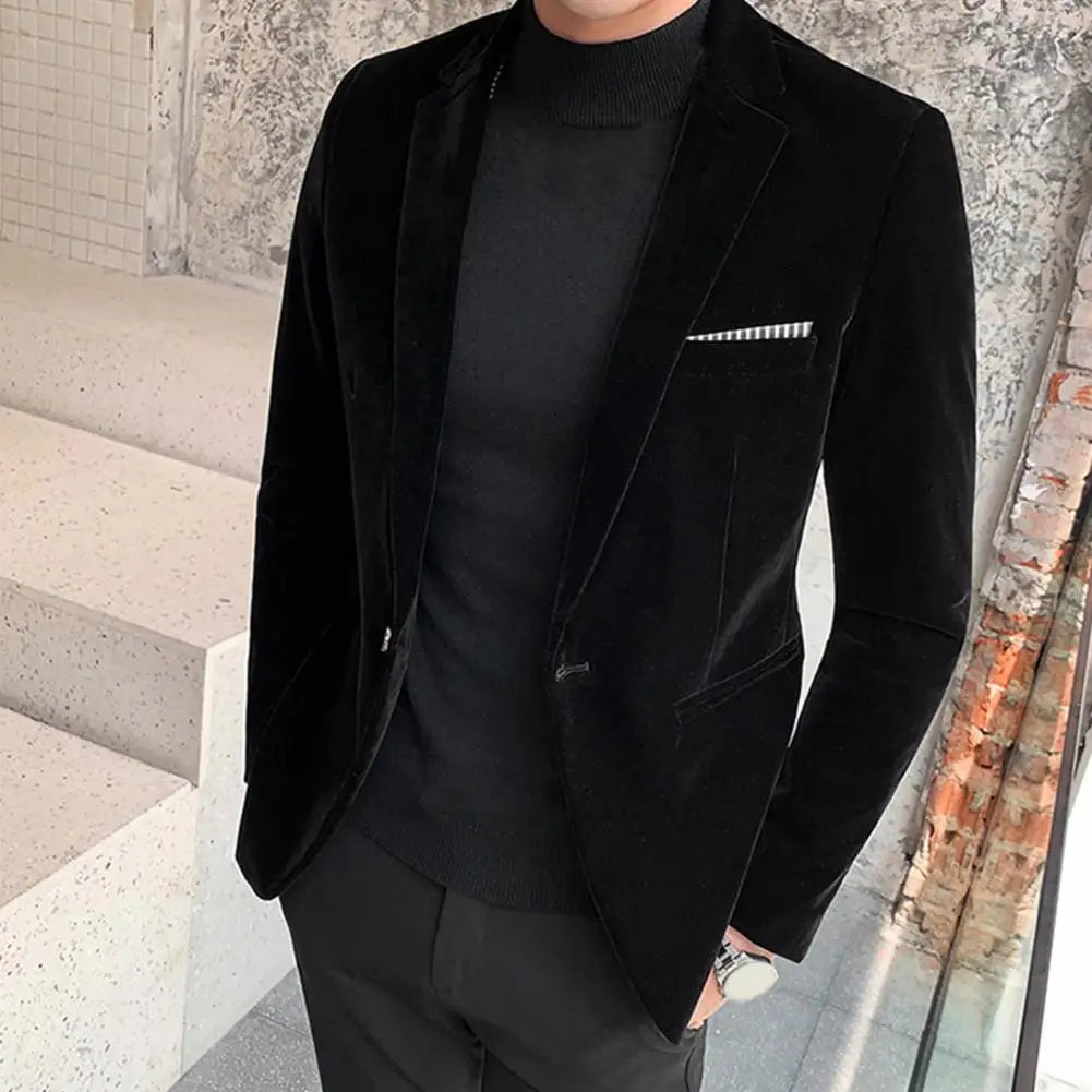 Blazer Velours Slim Homme Elegant