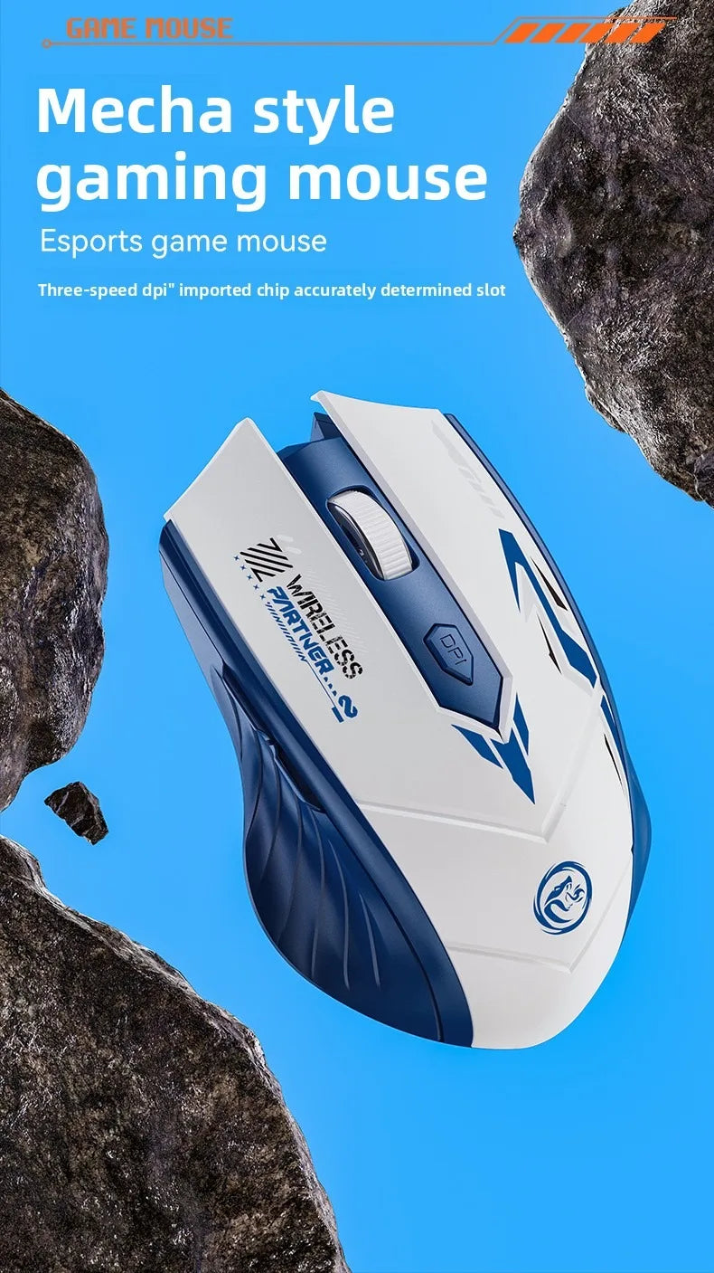 Wireless Gaming Mouse 2.4G USB Silent Mouse Dual Mode Bluetooth Rechargeable 1600DPI Mouse Computer Silent Mice for PC Laptop
