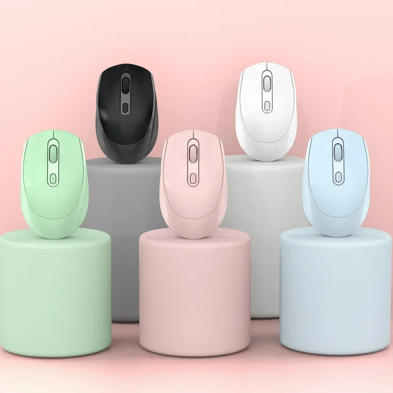 Portable Computer Mouse  2.4G with USB Receiver Wireless Mouse for PC Tablet Laptop (Pink)