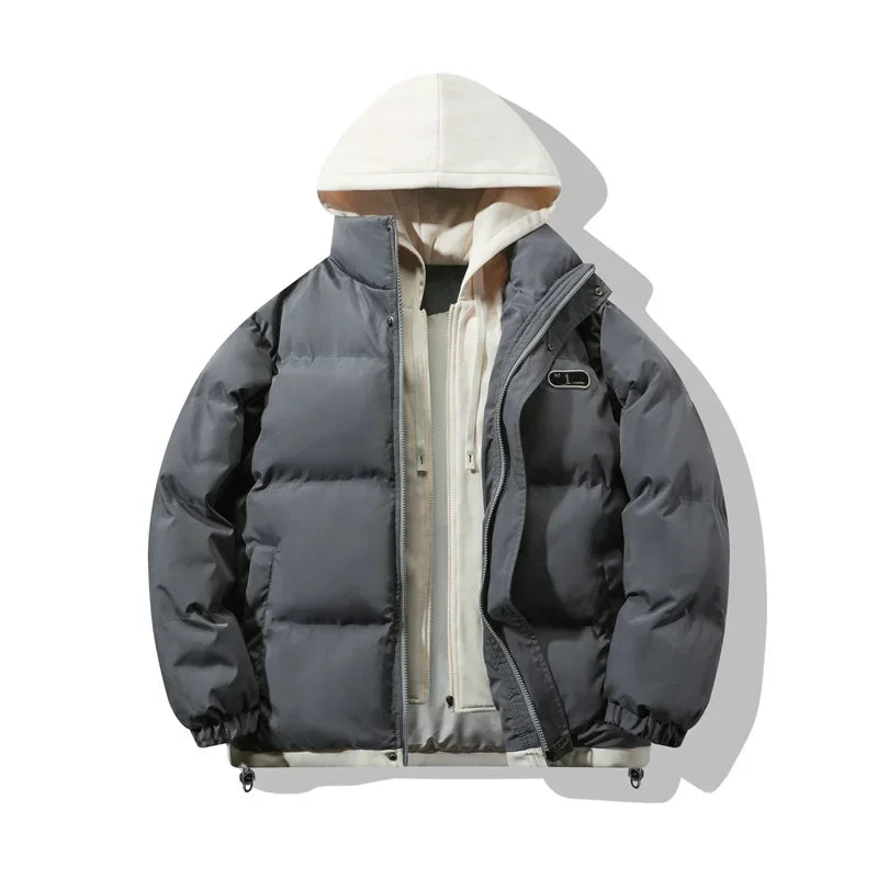 Manteau Faux 2 Pieces Homme Hiver Hood