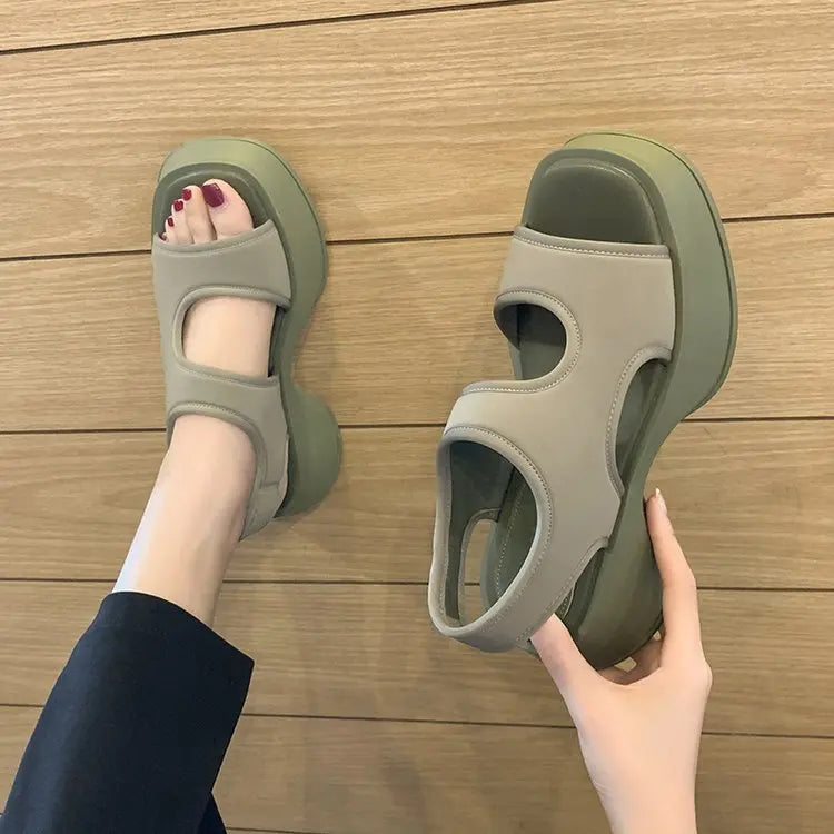 Compensées pour Femme Chaussures à Semelles, Sandales de dehors à Semelle Souple, Marche en Plein Air, à la Mode