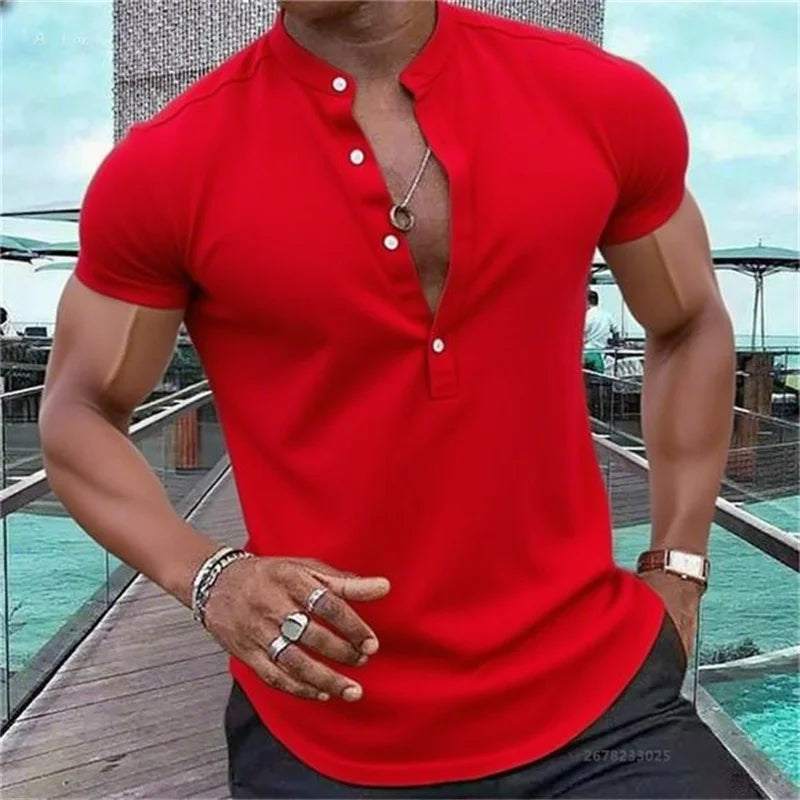 Chemise MC Hawaiian Uni Col Montant