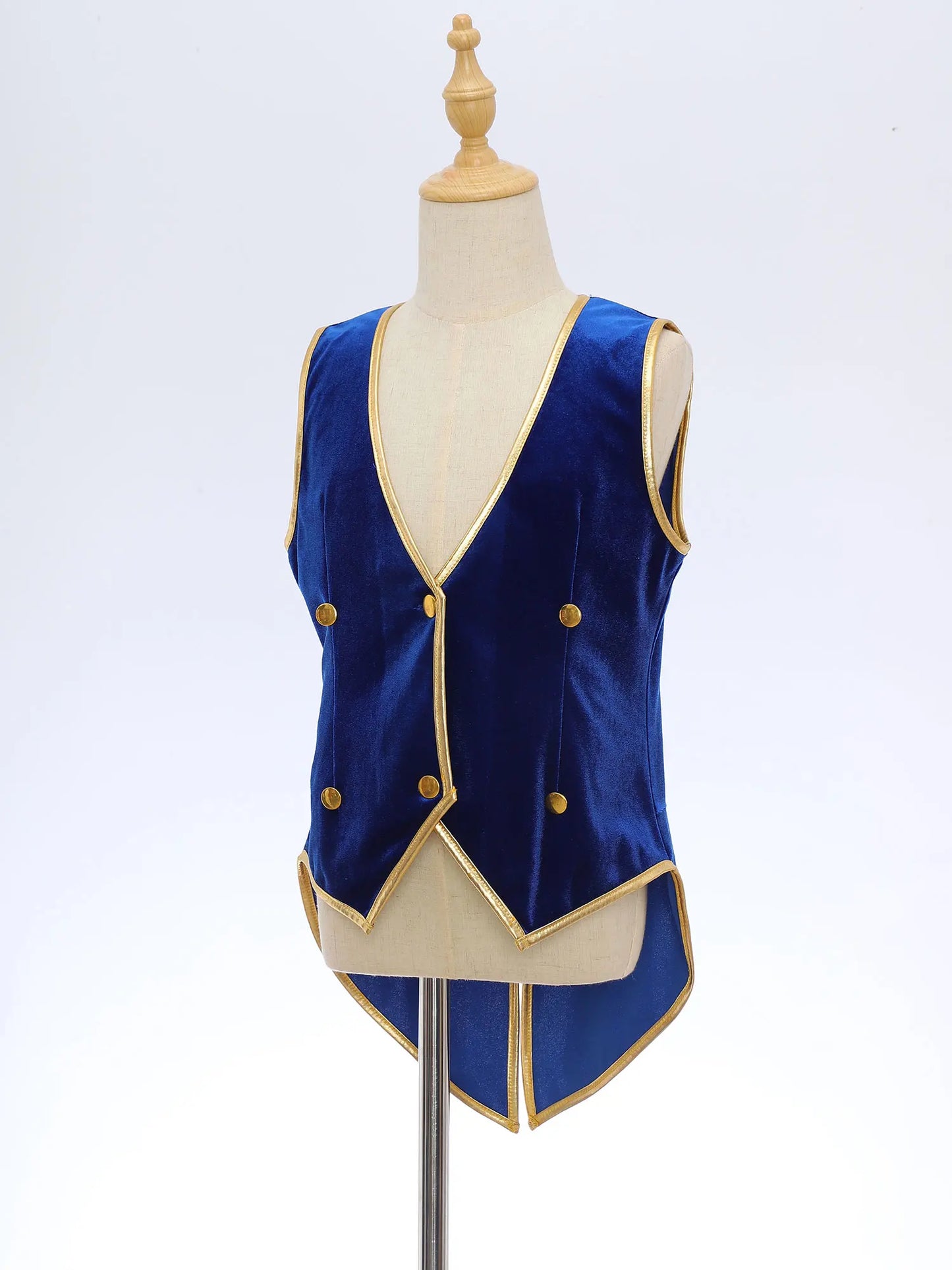 Velvet Vest Children Gentleman Tuxedo Vintage Victorian Steampunk Jacket Tailcoat Theme Party Medieval Costume Fancy Dress Up