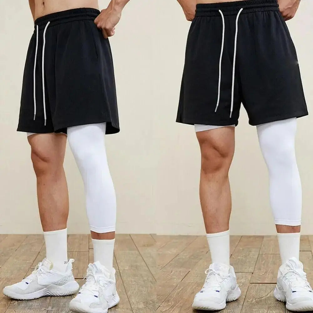One Leg Basketball Tights Sports Tights Breathable Single Leg Basketball Leggings Quick Drying Sweat Wicking