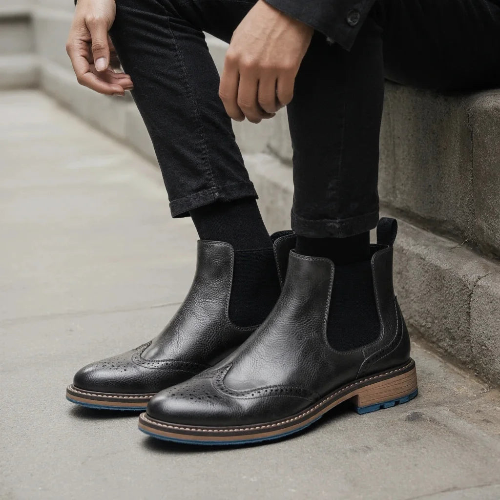 Chelsea Boots Men Casual Brand Comfortable 2026 Fashion Leather Boots