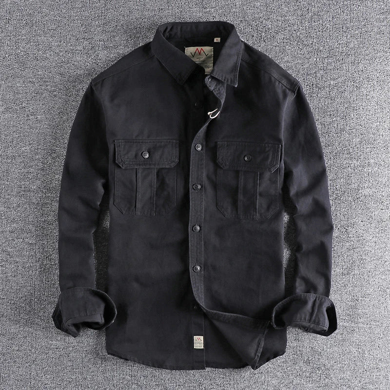 Chemise ML Cargo Coton Retro Japonais