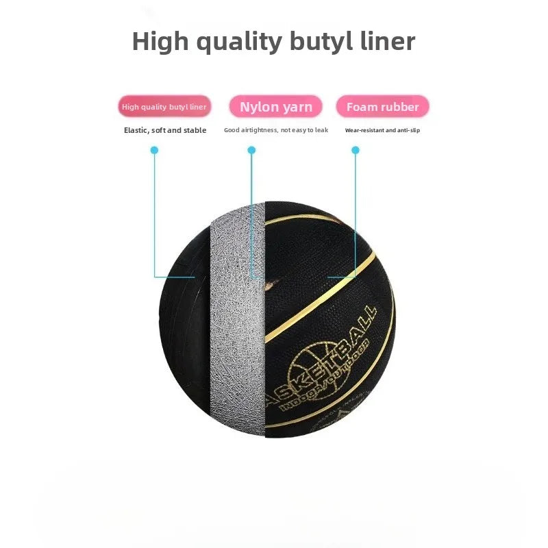 Ballon de Basket "Luxury Gold" - Noir & Or Composite