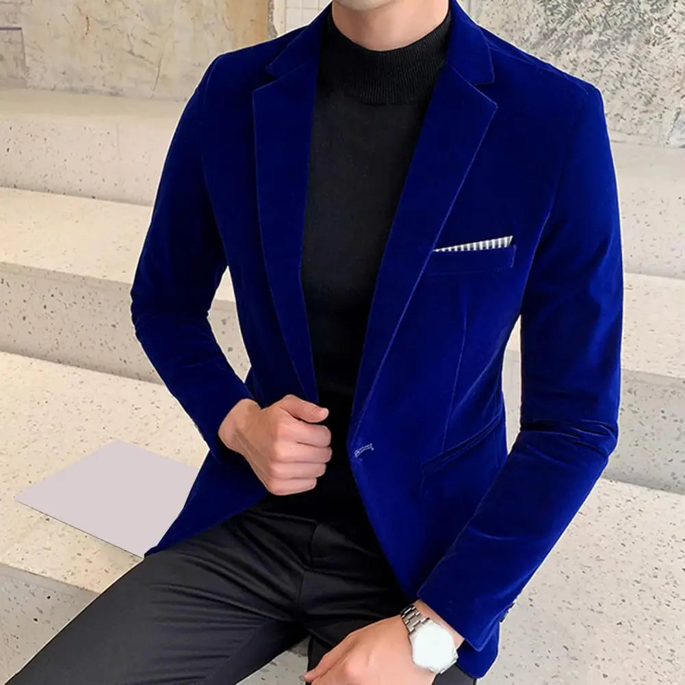 Blazer Velours Slim Homme Elegant