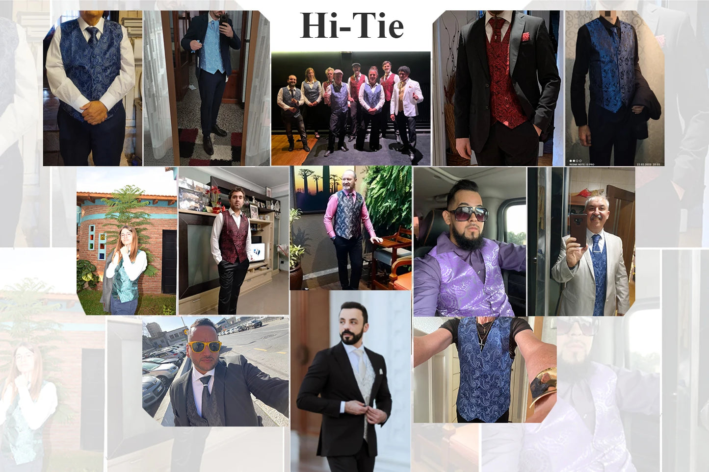 Gilet Cravate Hi-Tie Soie 4 Pieces