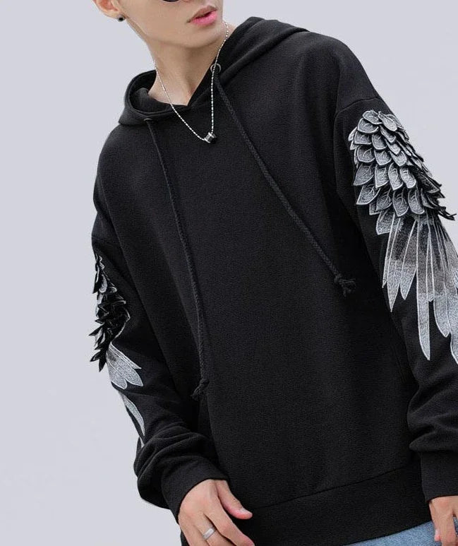 Hoodie Brodé "Angel Wings" - Luxury Hip-Hop