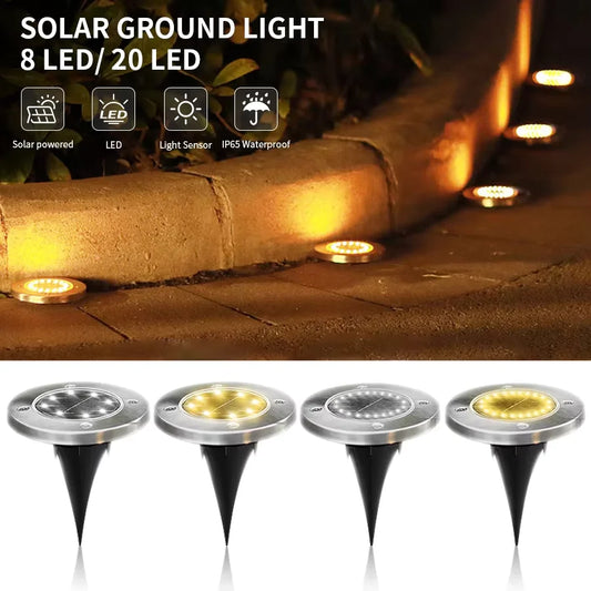 Lampe Solaire Disque LED Extérieur Jardin