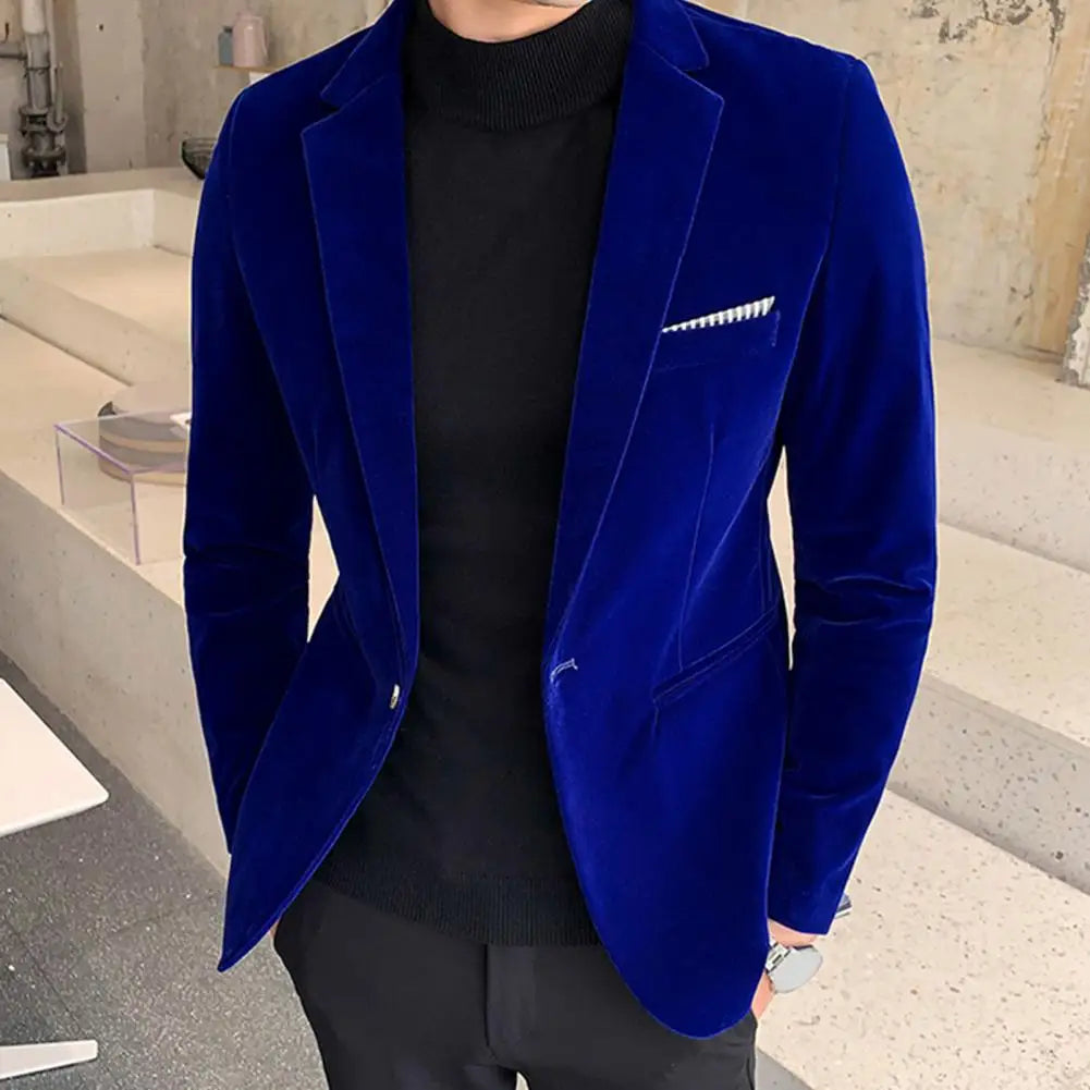 Blazer Velours Slim Homme Elegant