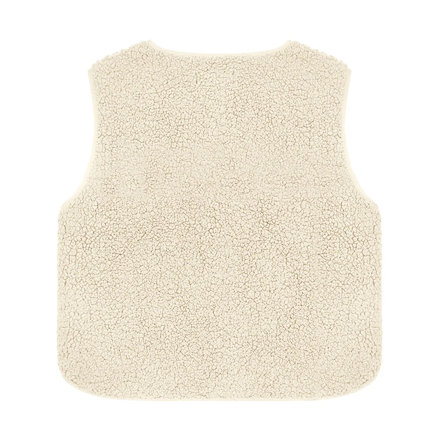 Women'S Teddy Fleece Vest Autumn Thin Vest Sleeveless Coat Plain Plush Vest Short Jacket Loose Fleece Vest Women Outwear