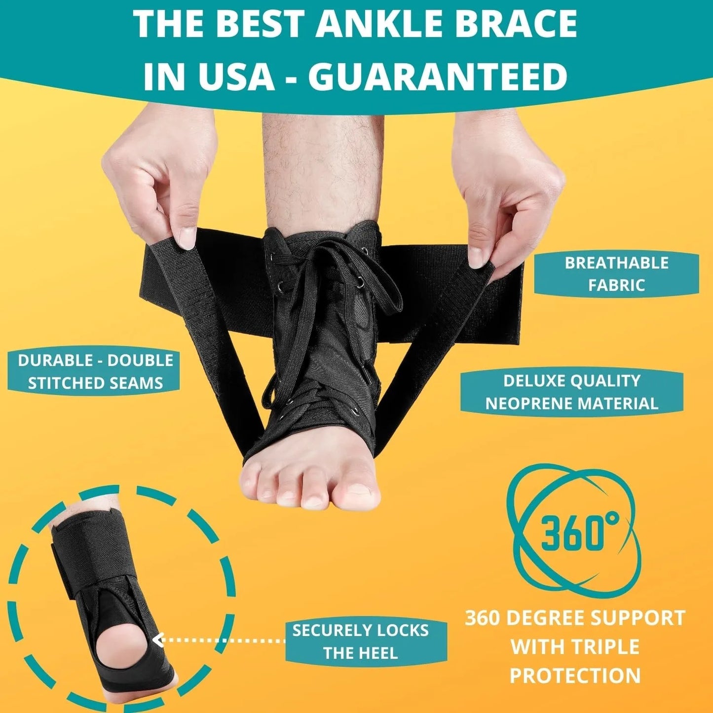 1Pcs Adjustable Lace-Up Ankle Support, Suitable for Both Men And Women - Breathable Sports with Flexible Stability ,, Non-Slip