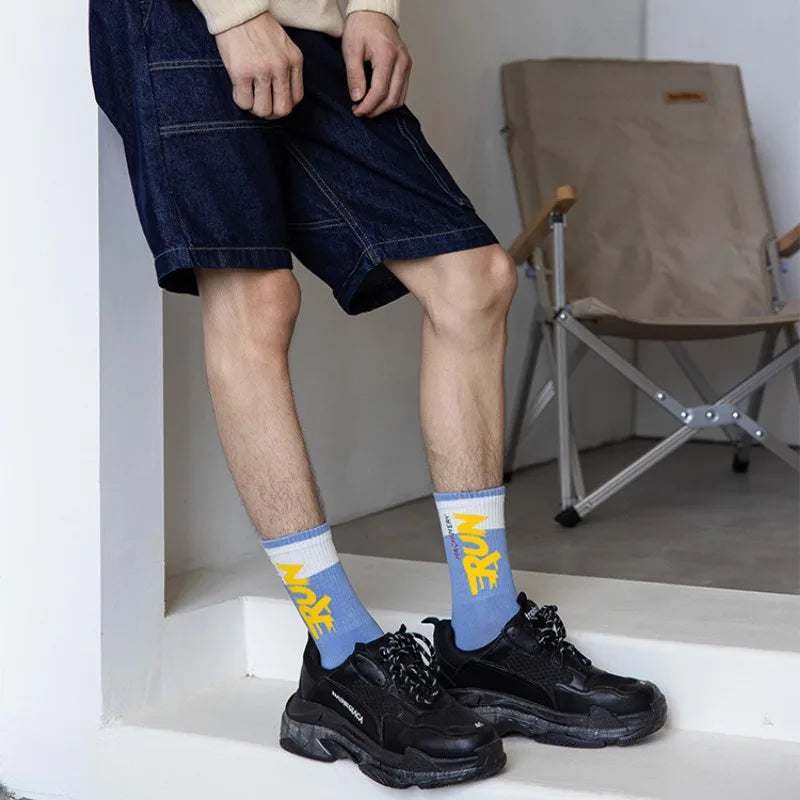 Sport Socks Breathable Sweat-absorbing Running Basketball Socks Quick Dry Outdoor Sport Trend Mid Calf Cycling Socks