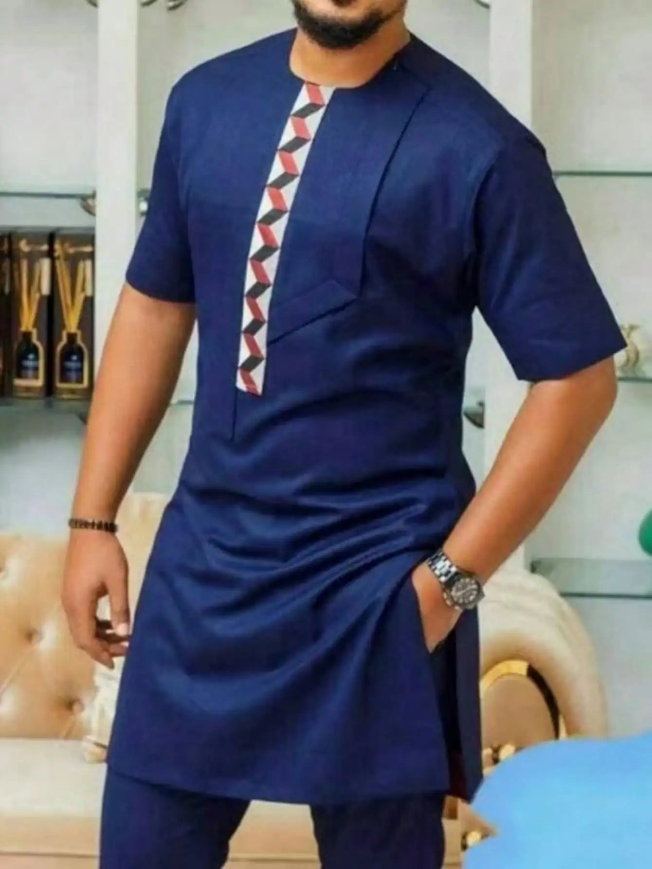 Ensemble Dashiki Africain 2 Pieces Homme