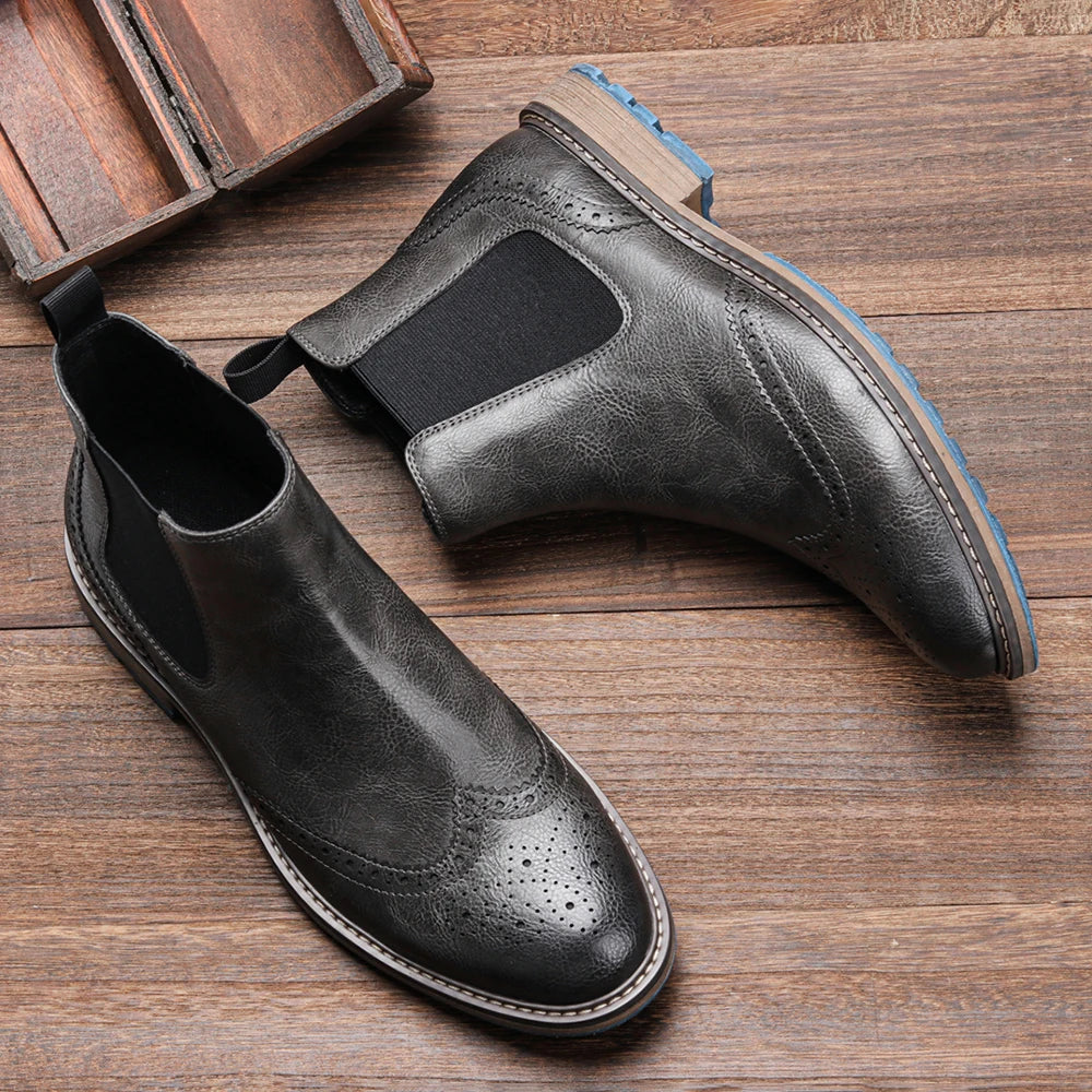 Chelsea Boots Men Casual Brand Comfortable 2026 Fashion Leather Boots