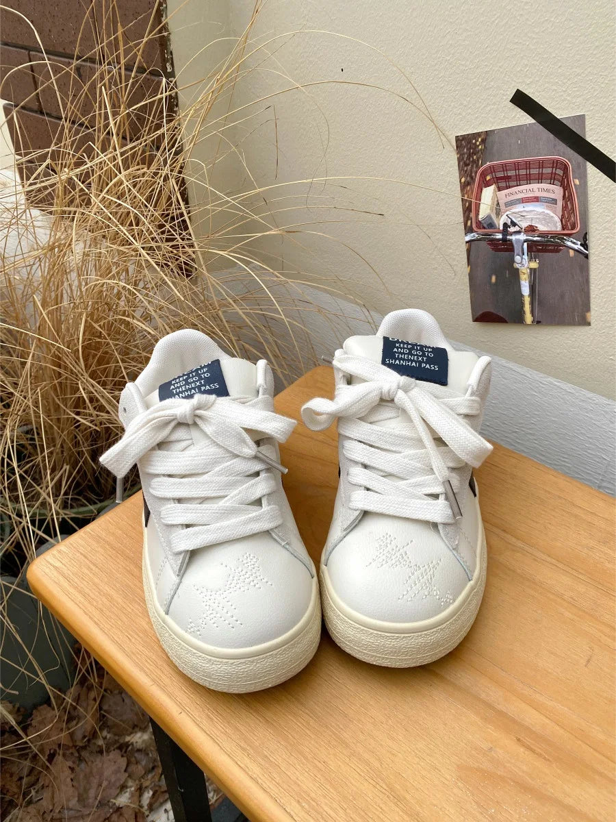 Women's Shoes 2025 Spring New Platforms Sneakers Breathable White Shoes Comfortable Casual Flats Non Slip Vulcanized Shoes