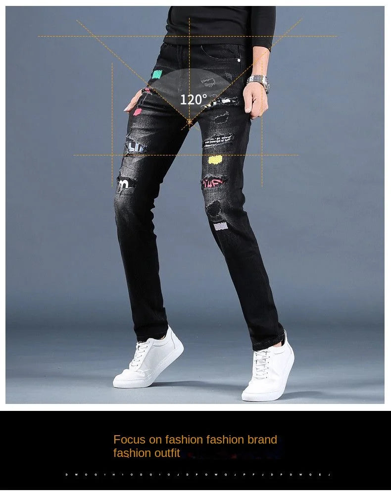 Jean Brode Patches Harajuku Slim Korean