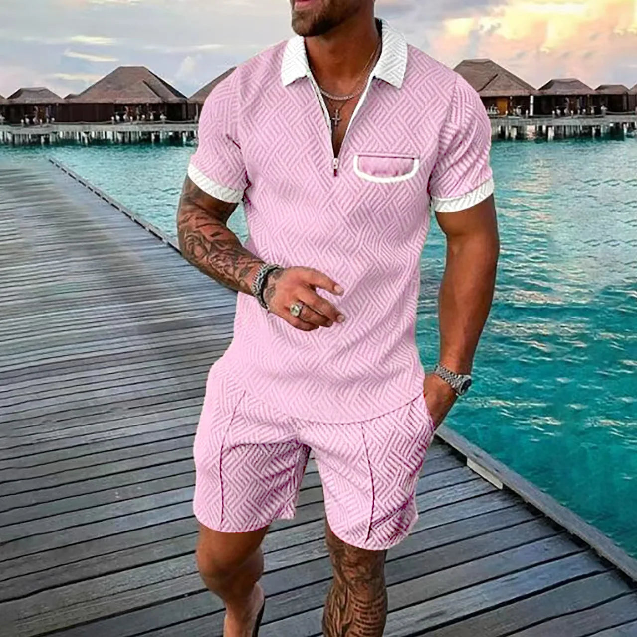 Ensemble Short Top 3D Digital Zippe