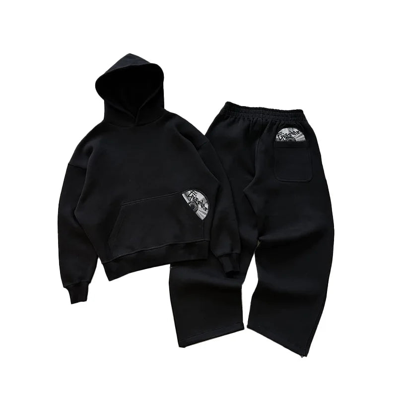 Ensemble Sport Y2K Harajuku Brodé Homme
