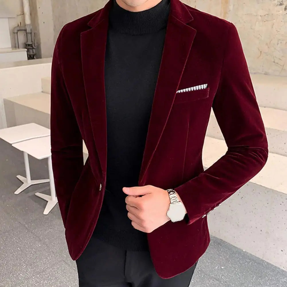 Blazer Velours Slim Homme Elegant