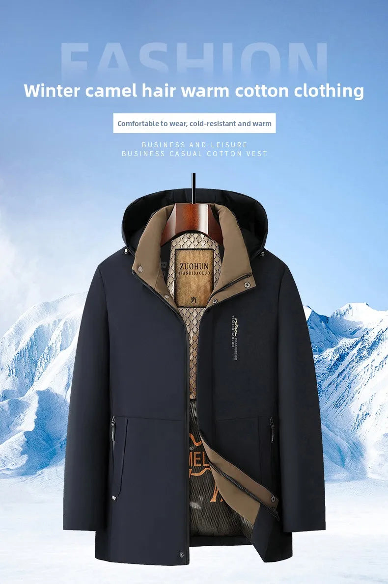 Parka Luxe Fleece Camel Homme Hiver