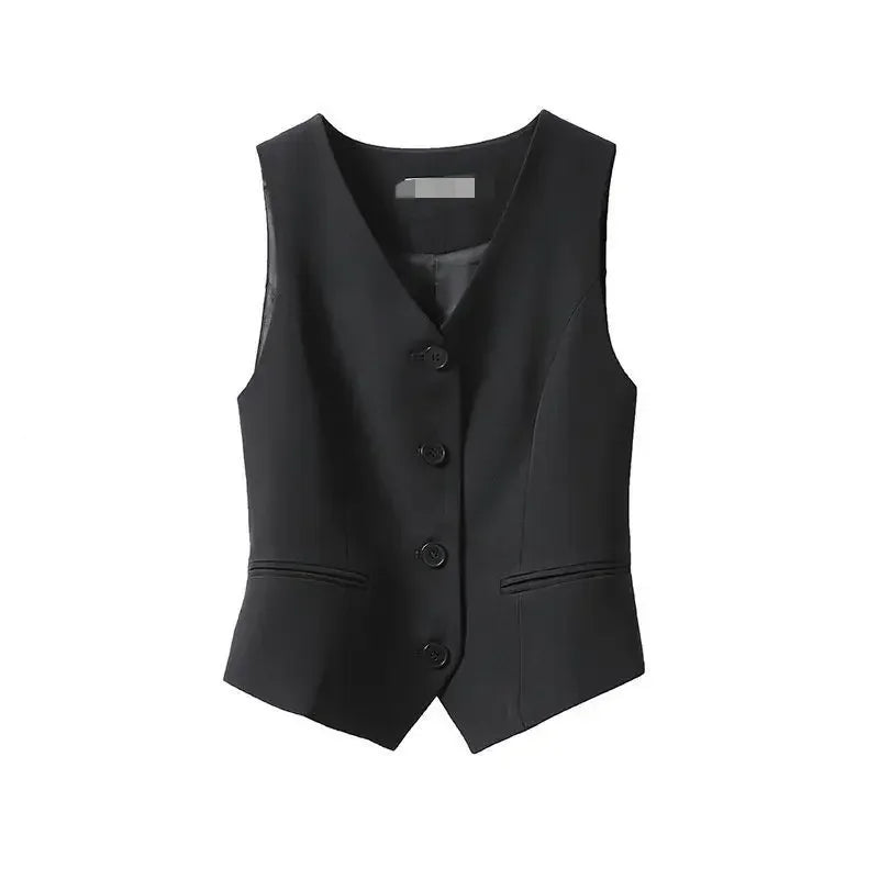 Simple Vests Women Summer Sleeveless Suit Coats Temper Outwear Design Hot Sale 2024 Tender Breathable Korean Style Streetwear